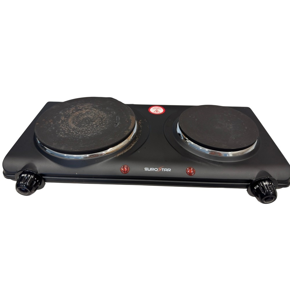 Burner Eurostar Double Hot Plate Electric Countertop Burner Black ES212BK 1500W